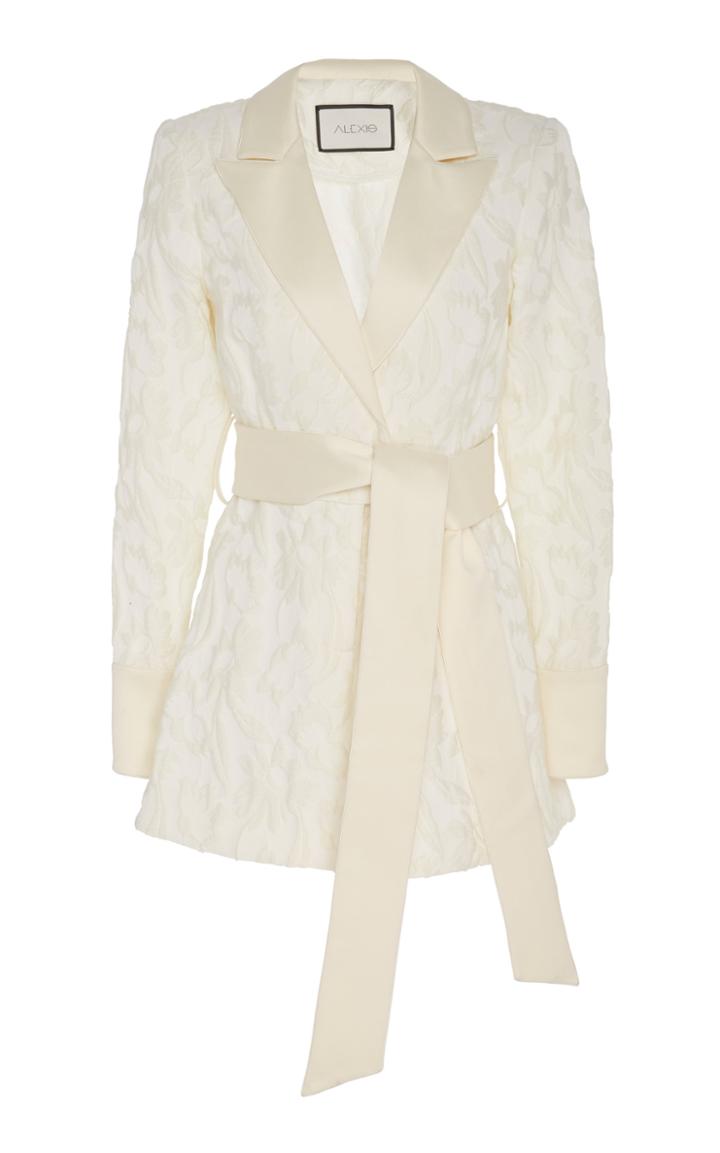 Alexis Ashling Floral Jacquard Blazer-style Romper Size: L