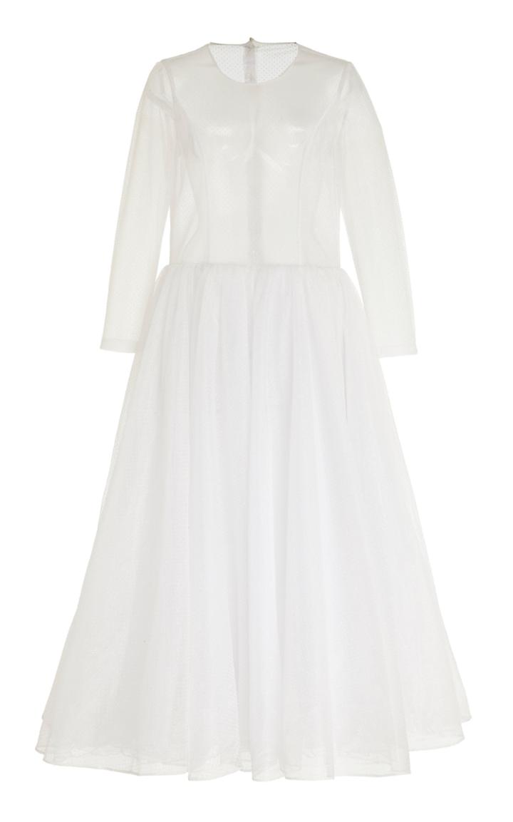 Ryan Lo Polka-dot Tulle Midi Gown