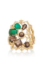 Donna Hourani Harmony 18k Gold Quartz And Emerald Ring