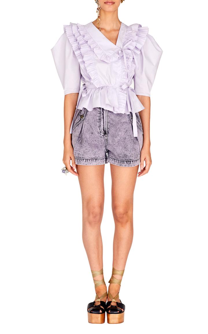 Moda Operandi Ulla Johnson Amata Ruffled Cotton-poplin Blouse