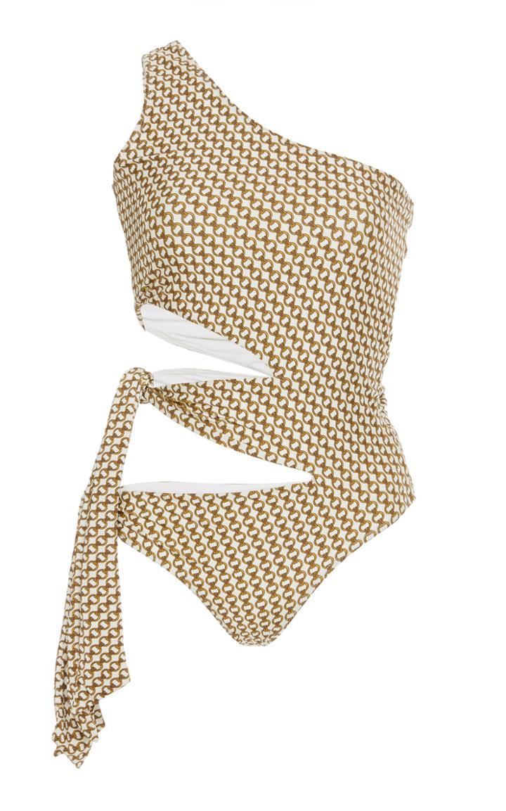 Jonathan Simkhai Chain Print Cutout One Piece