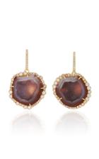 Kimberly Mcdonald One-of-a-kind Geode Earrings With Signature Irregular Diamonds Set In 18k Yellow Gold