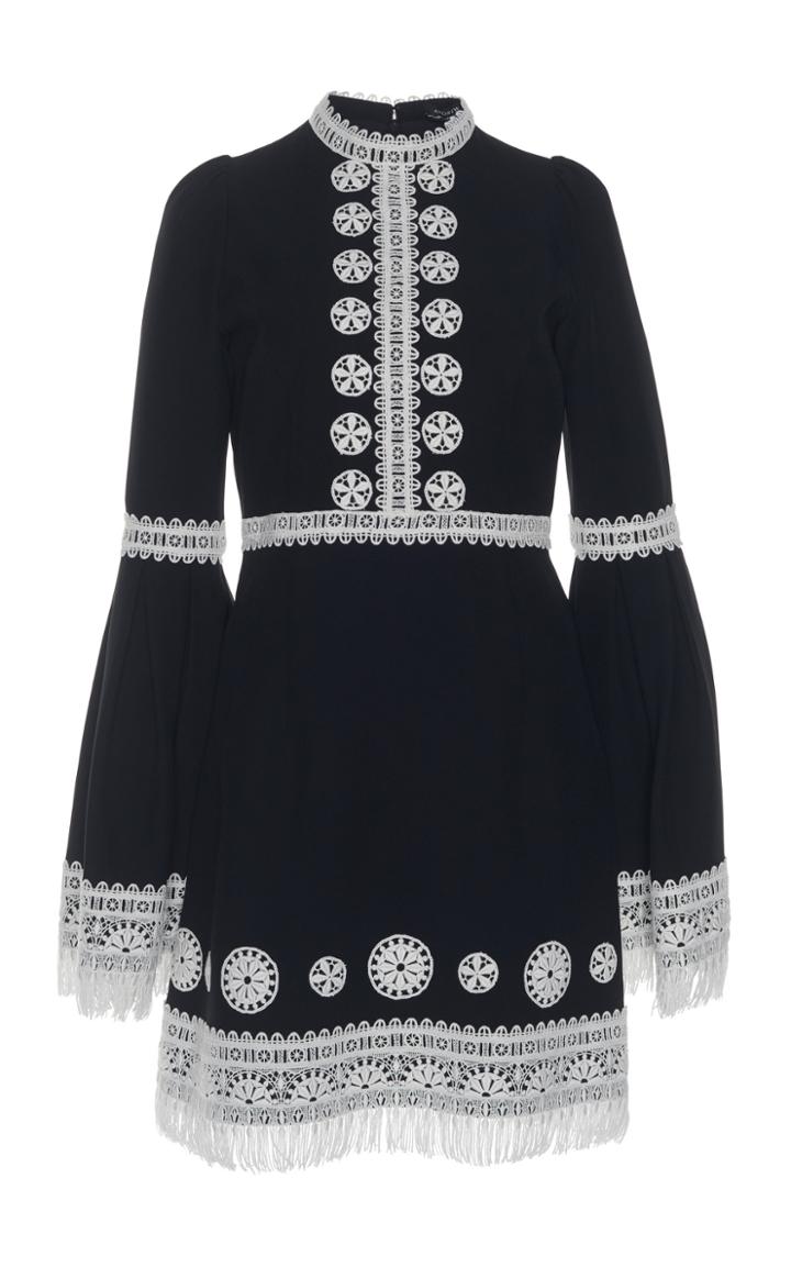 Andrew Gn Crochet Detail Cady Dress