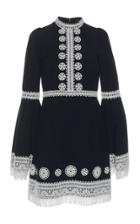 Andrew Gn Crochet Detail Cady Dress