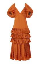 Johanna Ortiz Hidden Treasure Pleated Jacquard Midi Dress