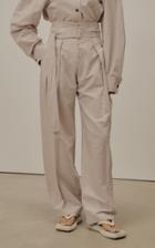 Moda Operandi Low Classic Pleated Cotton-linen Wide-leg Trousers