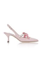 Dolce & Gabbana Crystal And Bow-embellished Leather Slingbacks