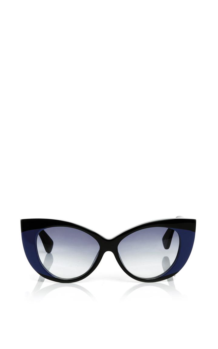 Jonathan Saunders Etienne Cat Eye Sunglasses With Navy Lens