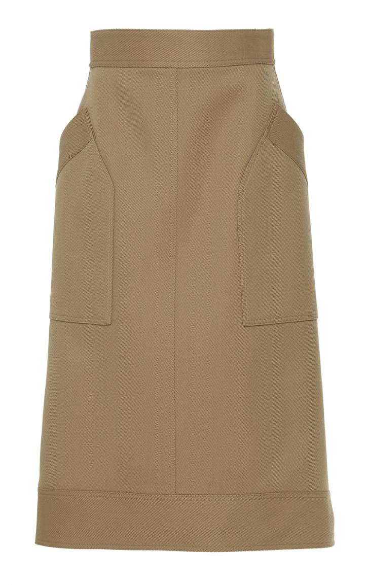 Cyclas Wool-blend Twill A-line Skirt