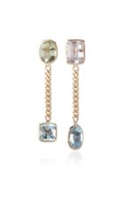 Objet-a Curb Chian Aquamarine And Morganite Earrings