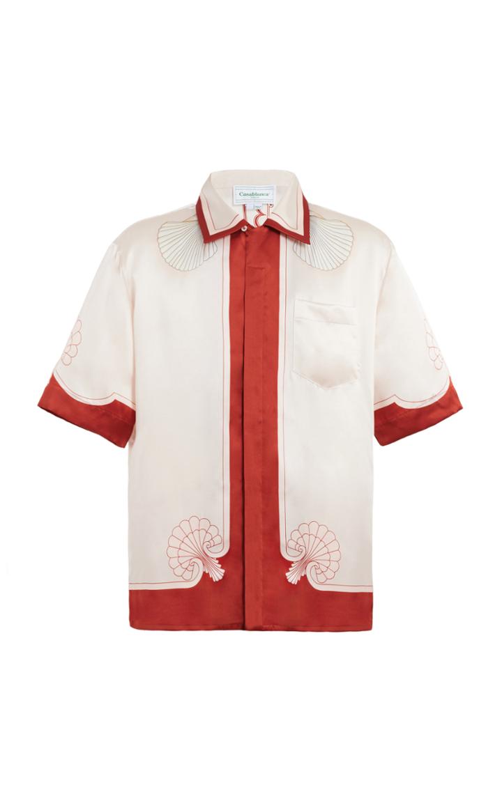 Casablanca Printed Silk Satin Button-front Shirt