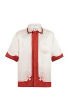 Casablanca Printed Silk Satin Button-front Shirt