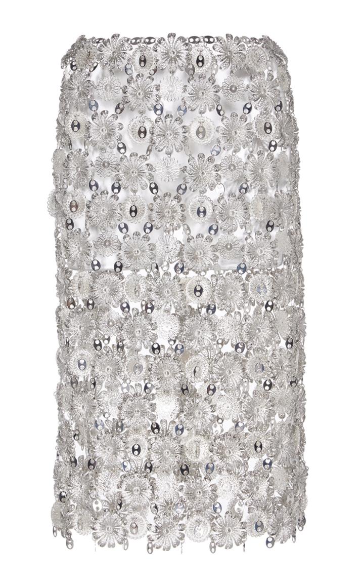 Paco Rabanne Floral Chain-link Skirt