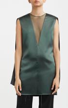 Moda Operandi Marina Moscone Organza-inset Satin Cape Top