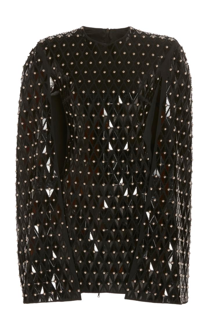 Moda Operandi David Koma Cape-effect Embroidered Satin Dress Size: 6