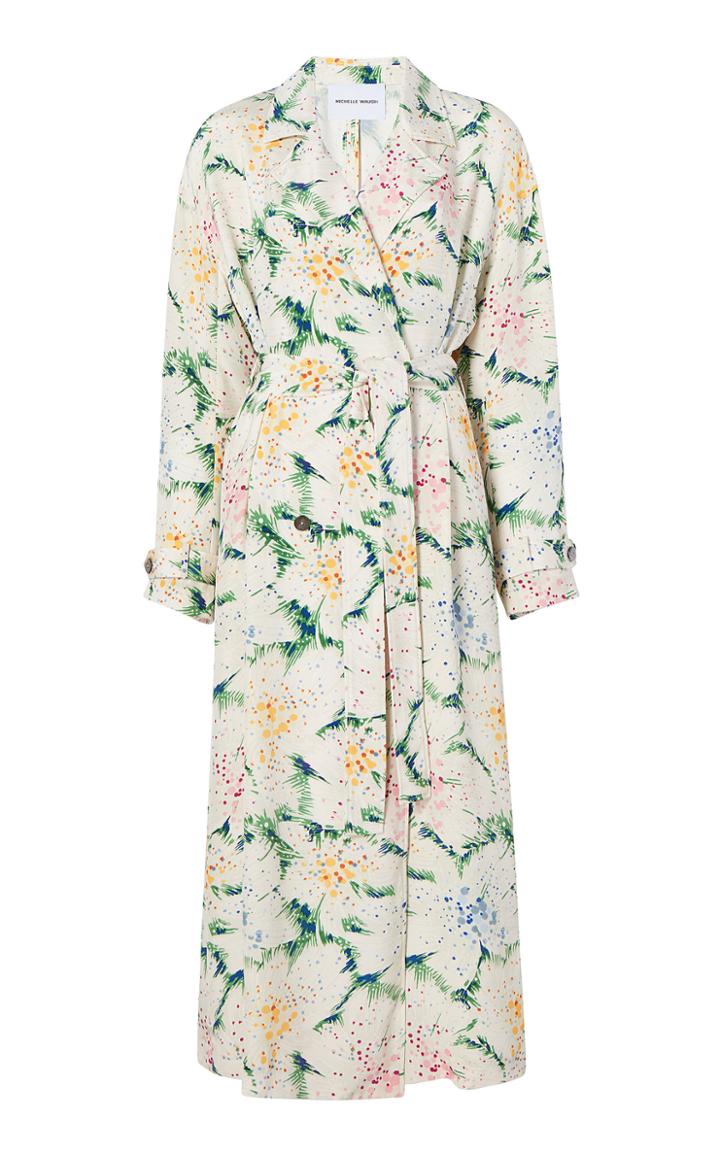 Michelle Waugh Jany Silk Drapey Trench