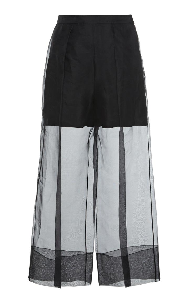 Cushnie Layered Translucent-paneled Silk Wide-leg Pants