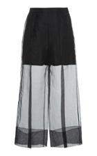 Cushnie Layered Translucent-paneled Silk Wide-leg Pants