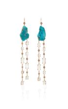 Jacquie Aiche Freeform Turquoise And Diamond Drop Earrings