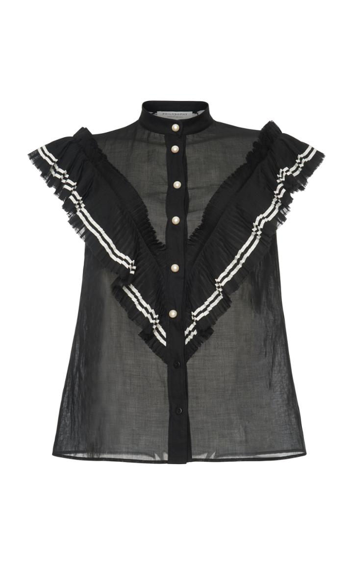 Philosophy Di Lorenzo Serafini Ruffled Muslin Blouse