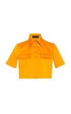 Brandon Maxwell Cropped Cotton-poplin Shirt