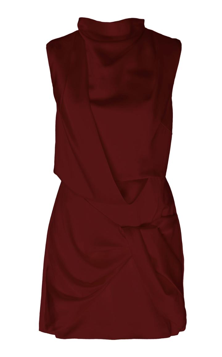 Acler Jasper Draped Sateen Mini Dress
