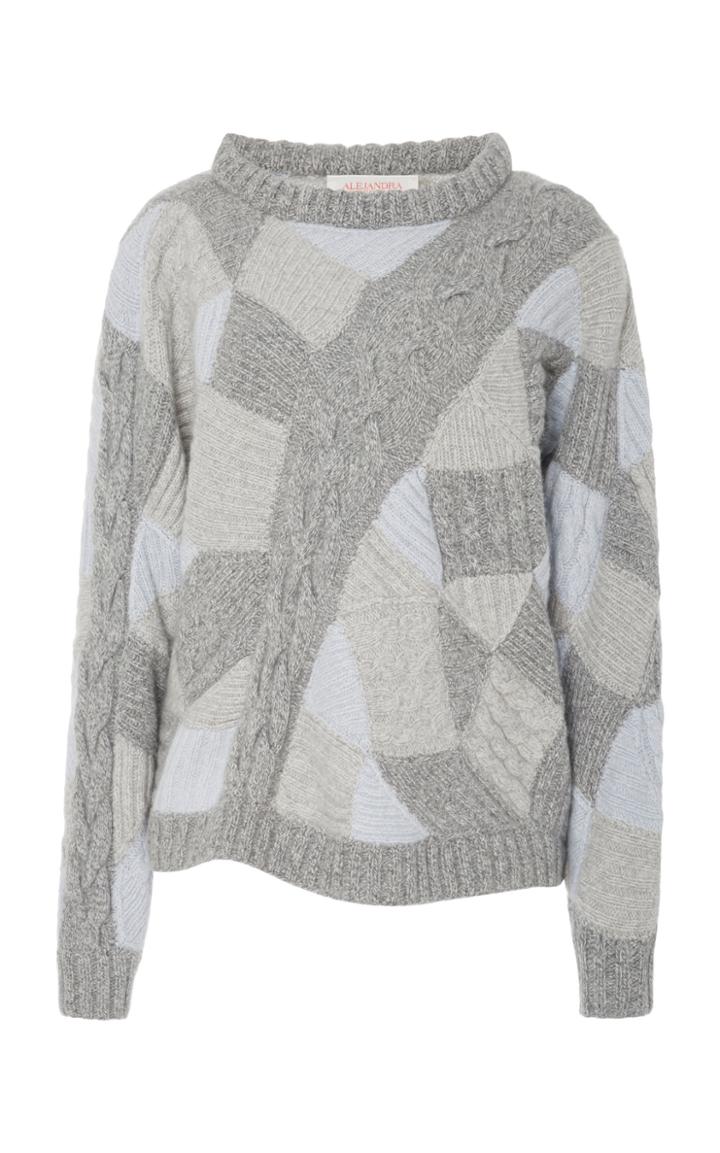 Alejandra Alonso Rojas Sandra Hand Knit Patchwork Sweater