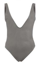 Solid & Striped Michelle Shiny Deep V One Piece Swimsuit
