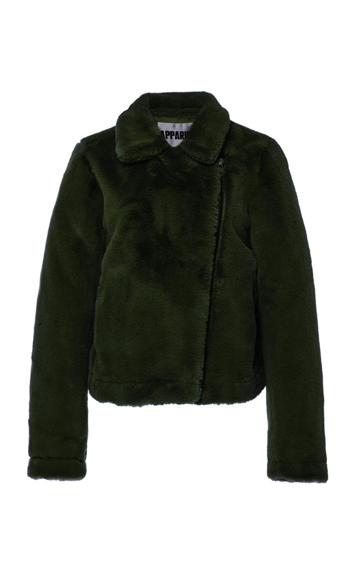Apparis Tukio Collared Faux Fur Bomber Jacket Size: S