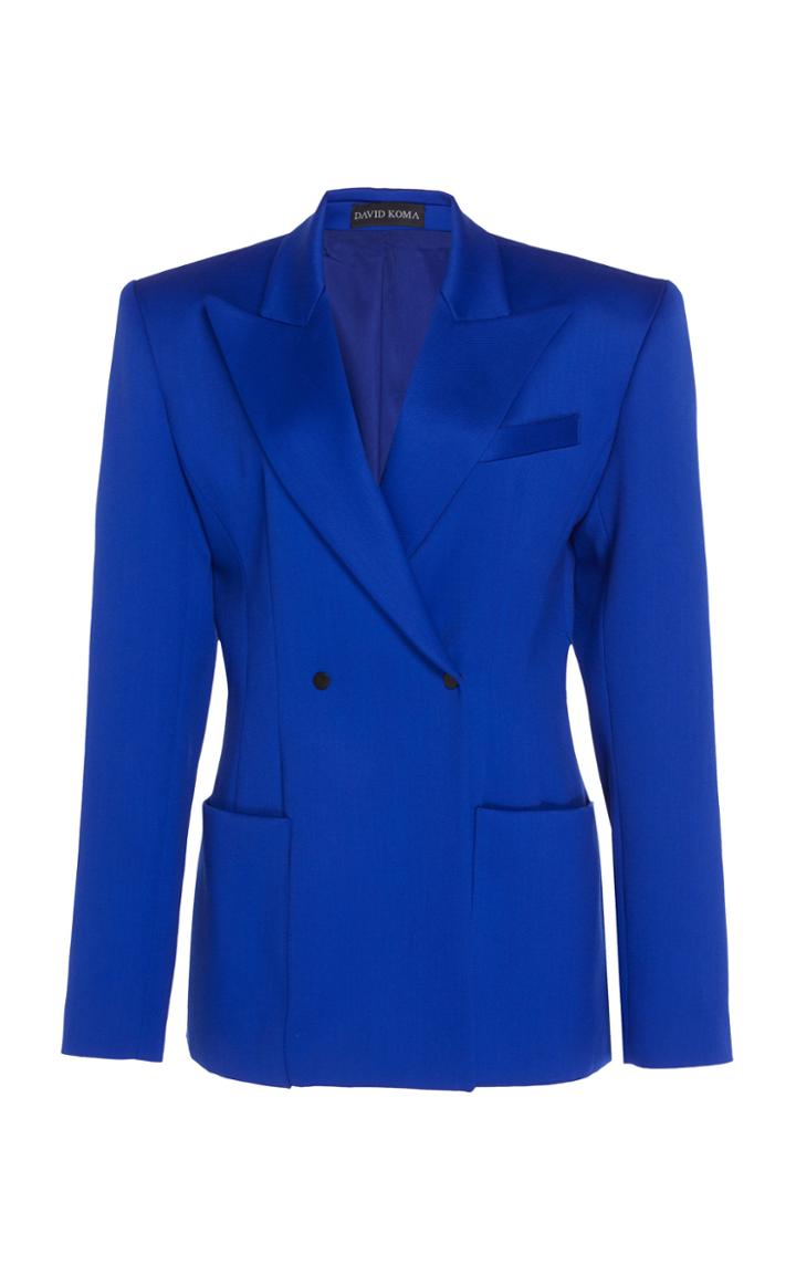 David Koma Oversized Virgin Wool Tailored Jacket
