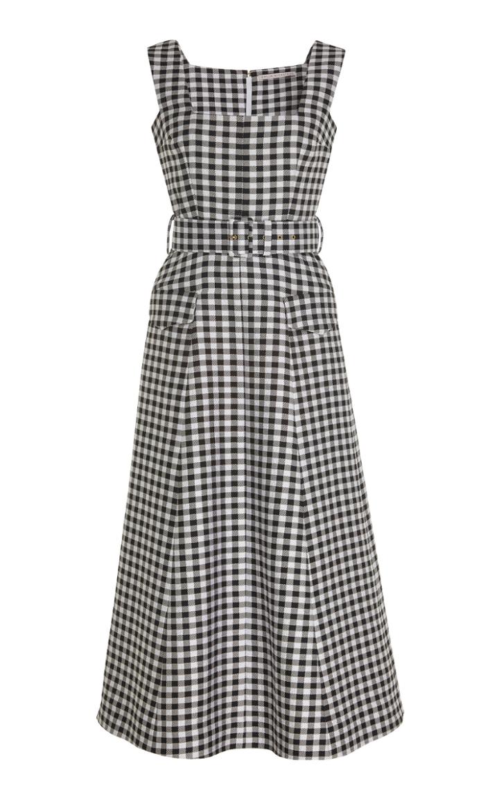 Moda Operandi Emilia Wickstead Gingham Print A-line Dress Size: 6