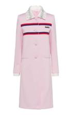 Moda Operandi Miu Miu Striped-trim Fleece Coat