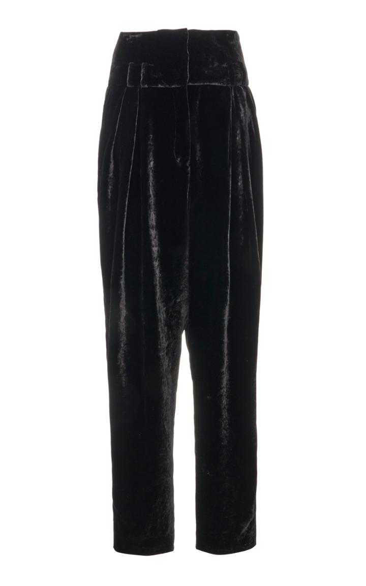 Moda Operandi Balmain High-rise Tapered Velvet Pants