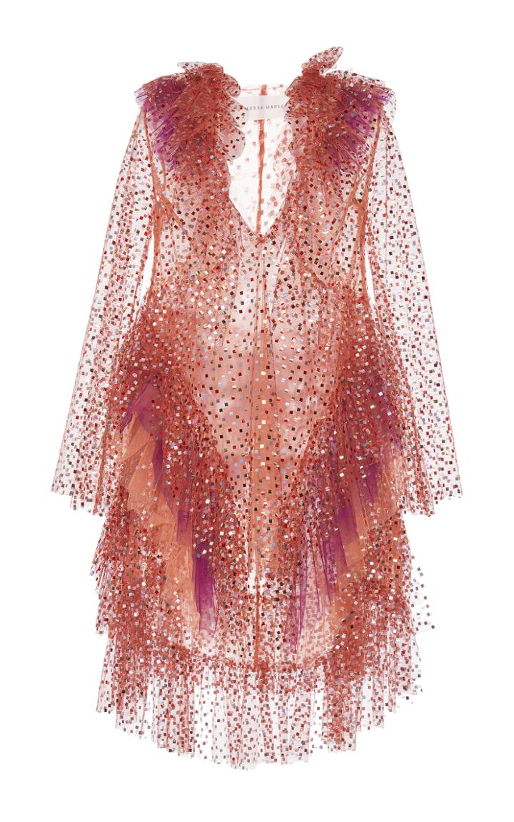 Sandra Mansour Kallichore Beaded Tulle Mini Dress