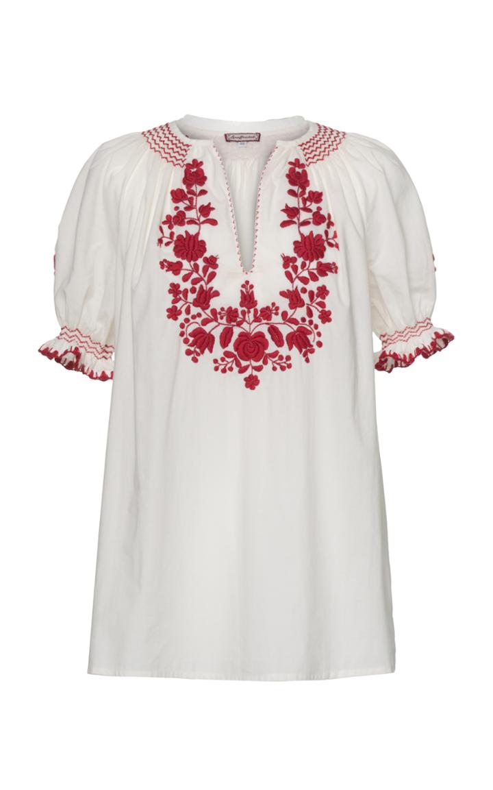 Lena Hoschek Lenka Puff Sleeve Embroidered Blouse