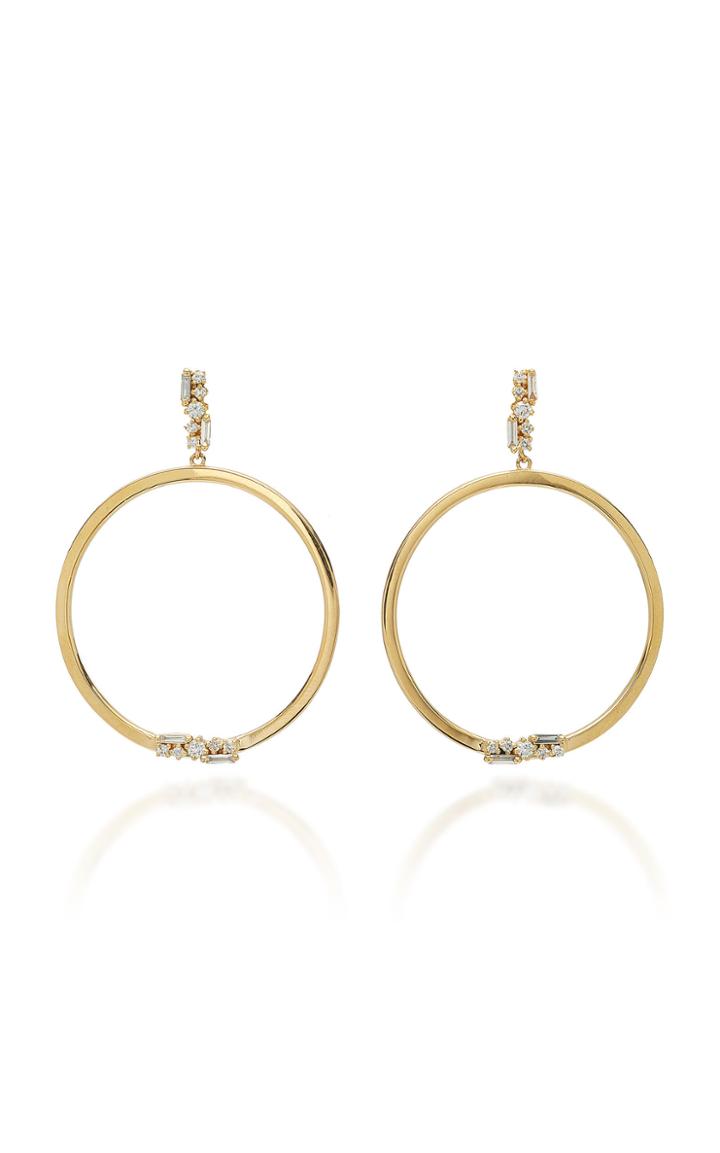 Suzanne Kalan 18k Gold And Diamond Hoop Earrings