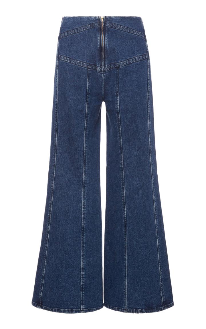 Moda Operandi Alberta Ferretti Stretch Denim Flare Trousers Size: 36