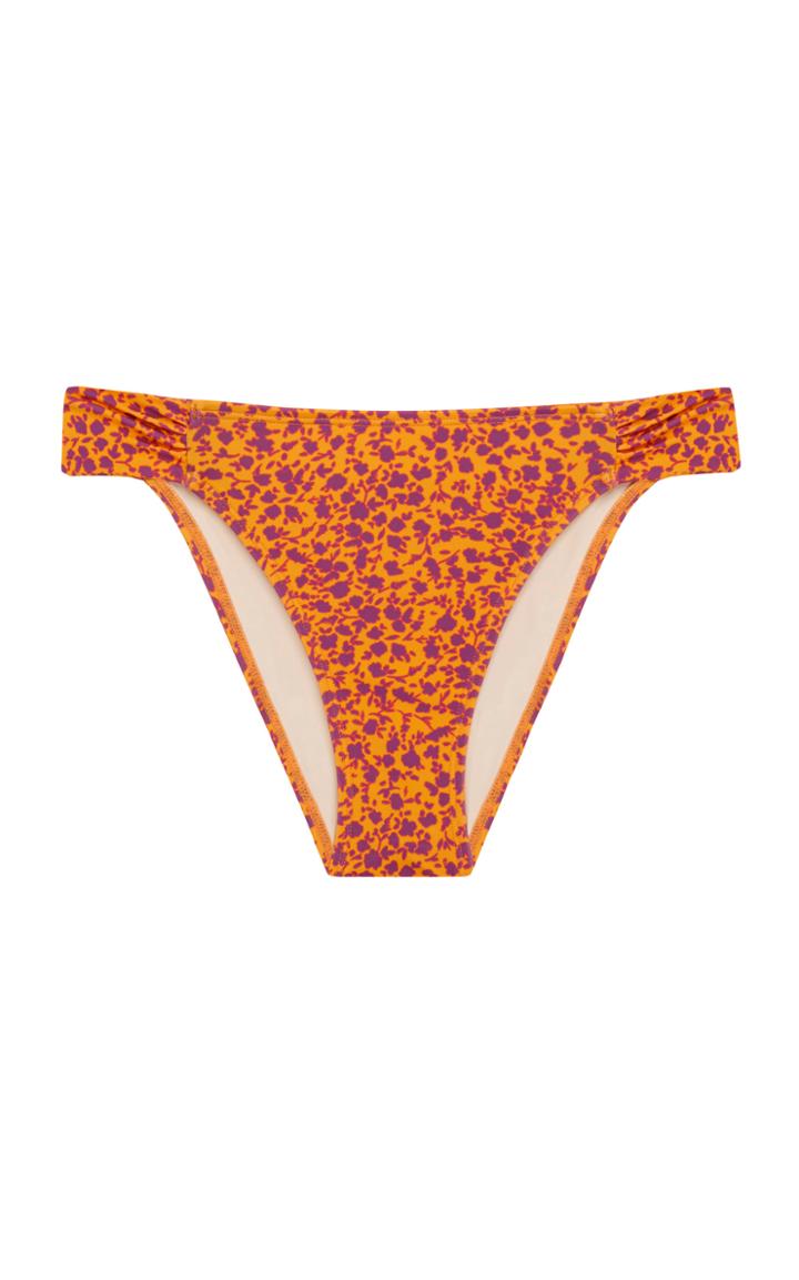 Moda Operandi Peony Ruched Floral High-cut Bikini Bottom