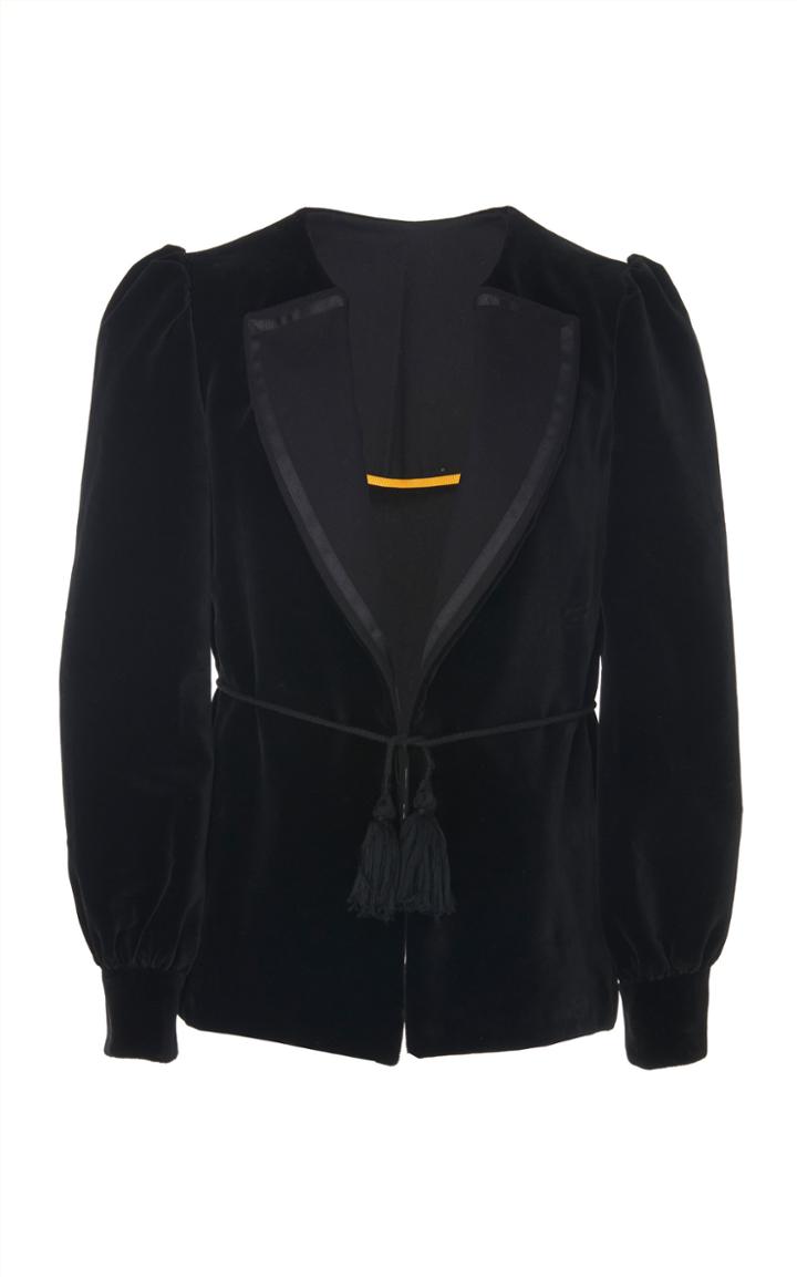 Alix Of Bohemia Laurent Velvet Grograin Trim Blazer