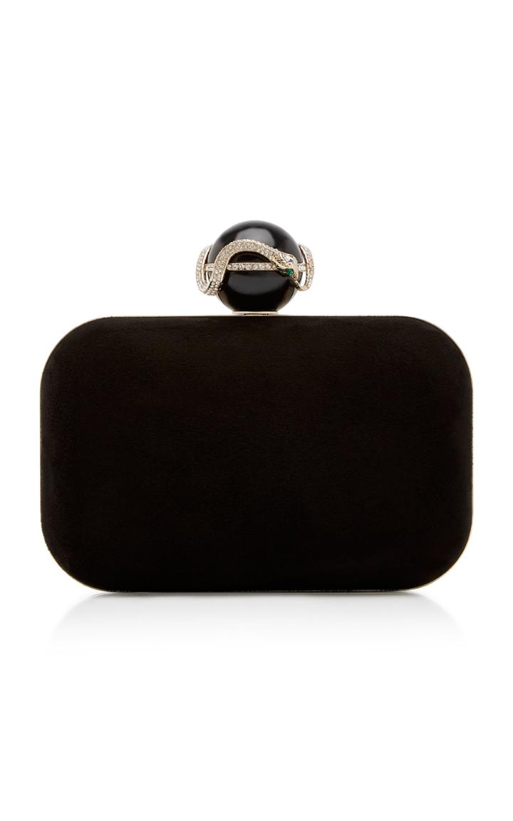 Jimmy Choo Cloud Embellished Suede Clutch