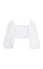 Cara Cara Sagaponack Cotton-poplin Cropped Blouse