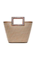 Marina Raphael Riviera Two-tone Woven Canvas Tote