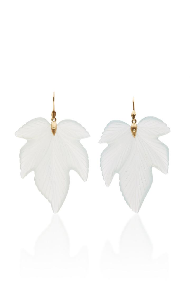 Annette Ferdinandsen M'o Exclusive: Blue Chalcedony Fancy Leaf Earrings