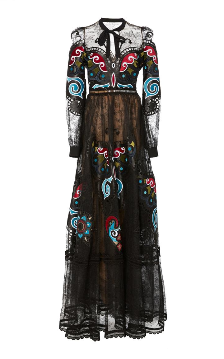 Elie Saab Macram Trim Dress