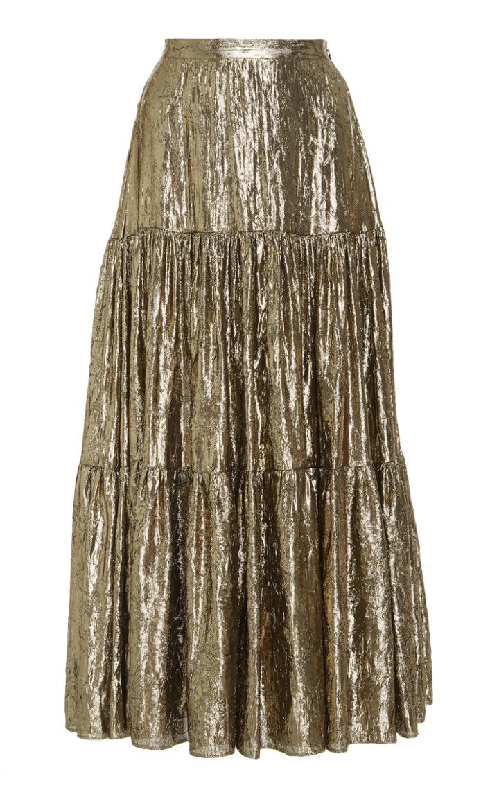 Michael Kors Collection Tiered Midi Skirt