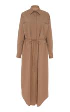 Bouguessa Belted Cotton-blend Shirt Dress