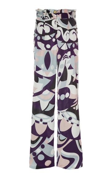 Cin Cin Printed Silk Pants Size: S