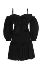 Moda Operandi Red Valentino Bow-detailed Off-the-shoulder Taffeta Mini Dress Size: 3