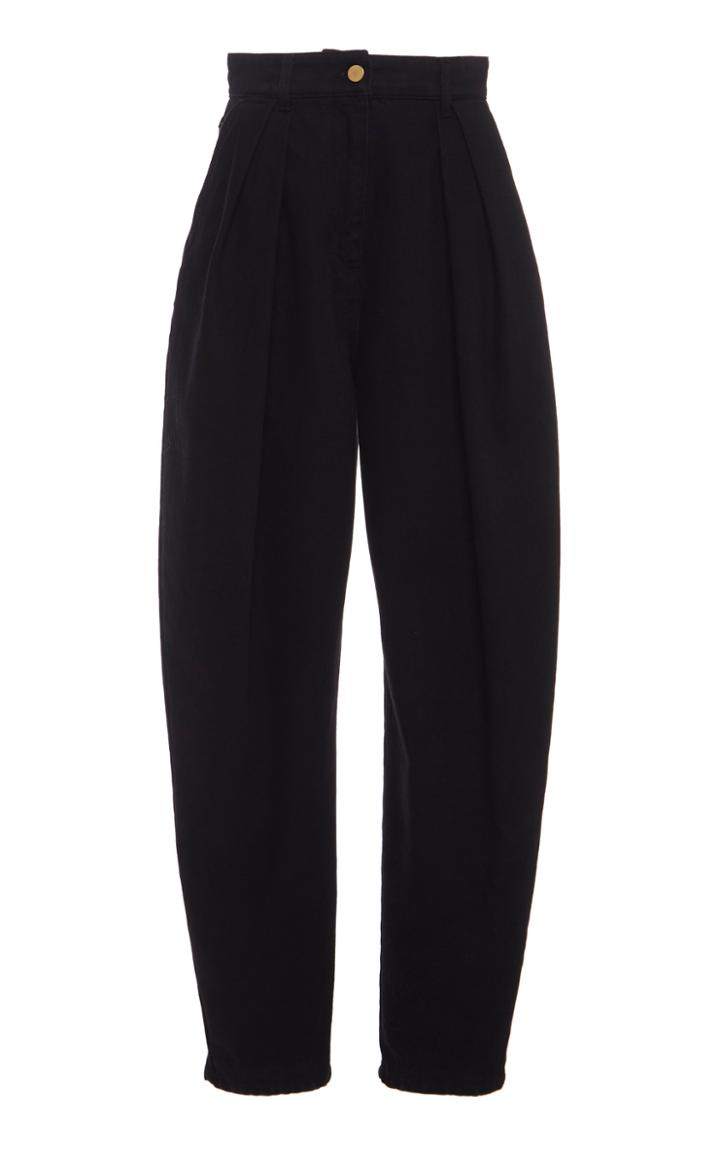 Moda Operandi Alberta Ferretti Pleated High-rise Cotton Pants