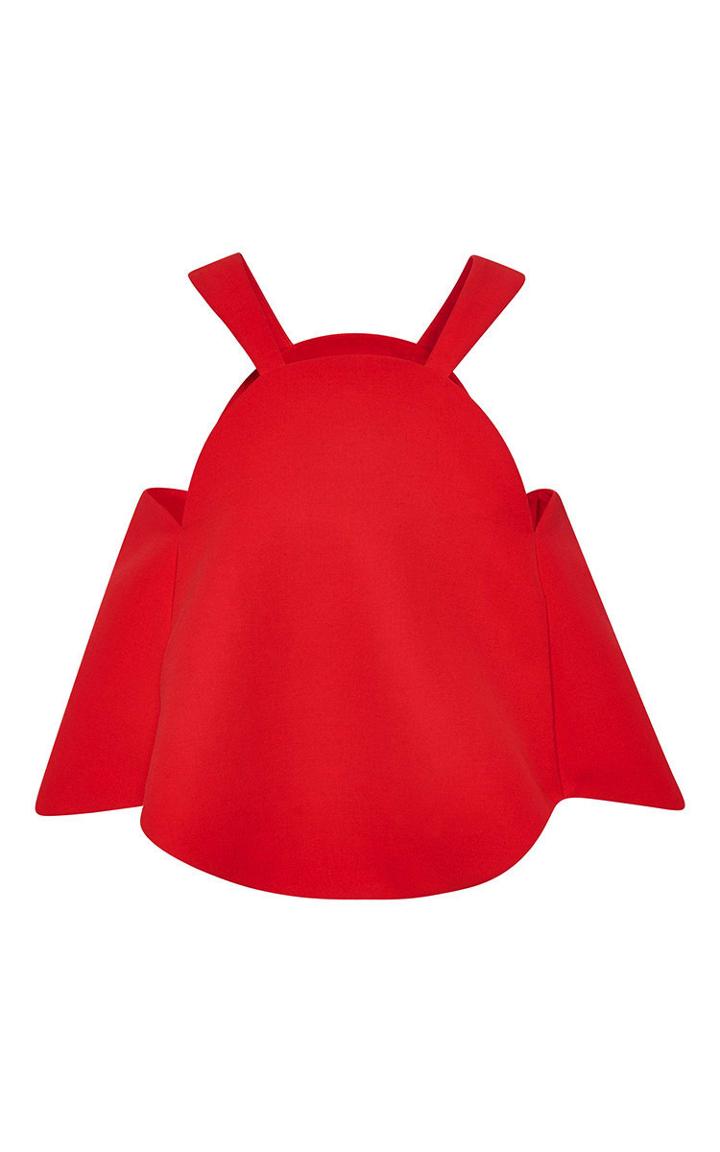 Rosie Assoulin Red Cotton Crepe Gramophone Top